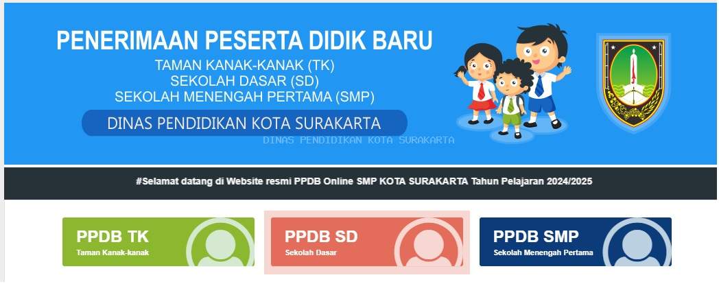 PPDB Kota Surakarta Jenjang TK, SD, dan SMP Tahun 2024. 