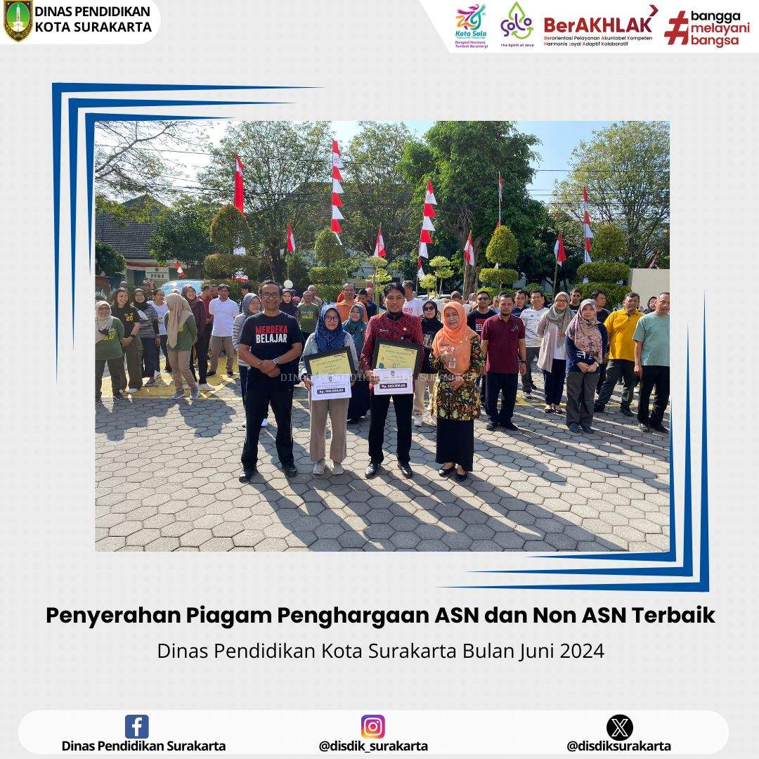 Penyerahan Piagam Penghargaan ASN dan Non ASN Terbaik Bulan Juni 2024