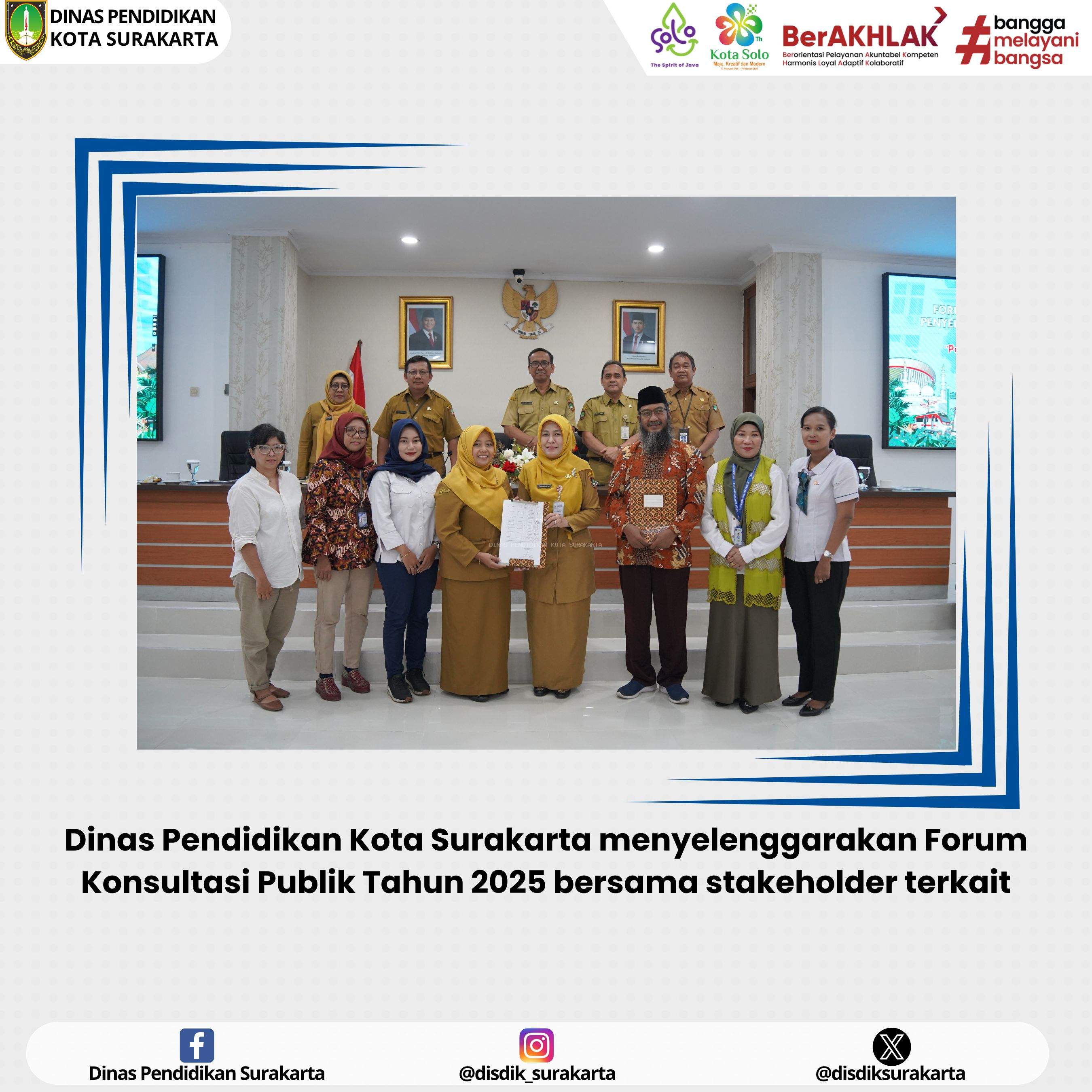 Dinas Pendidikan Kota Surakarta Selenggarakan Forum Konsultasi Publik Peninjauan Ulang Standar Pelayanan Tahun 2025