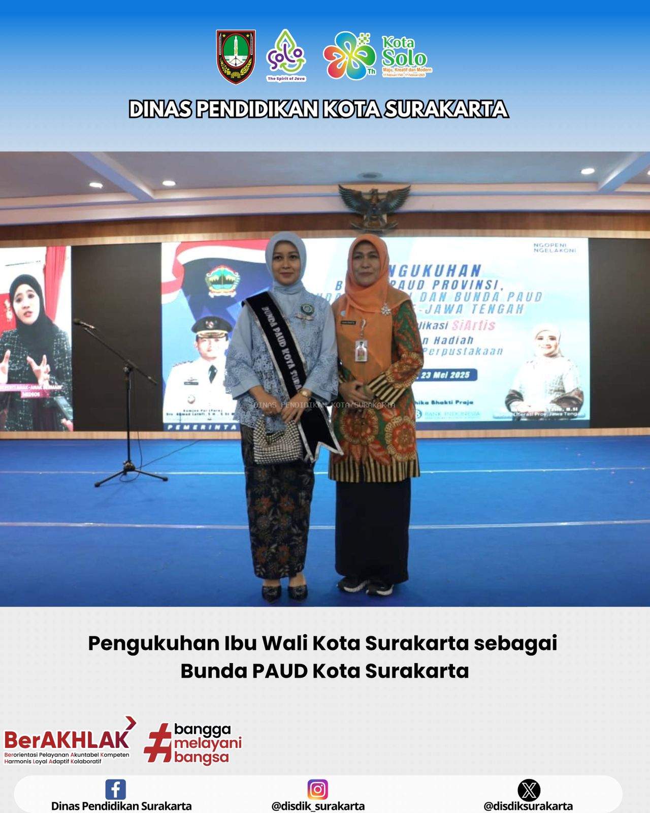 Ibu Wali Kota dikukuhkan sebagai Bunda PAUD Kota Surakarta