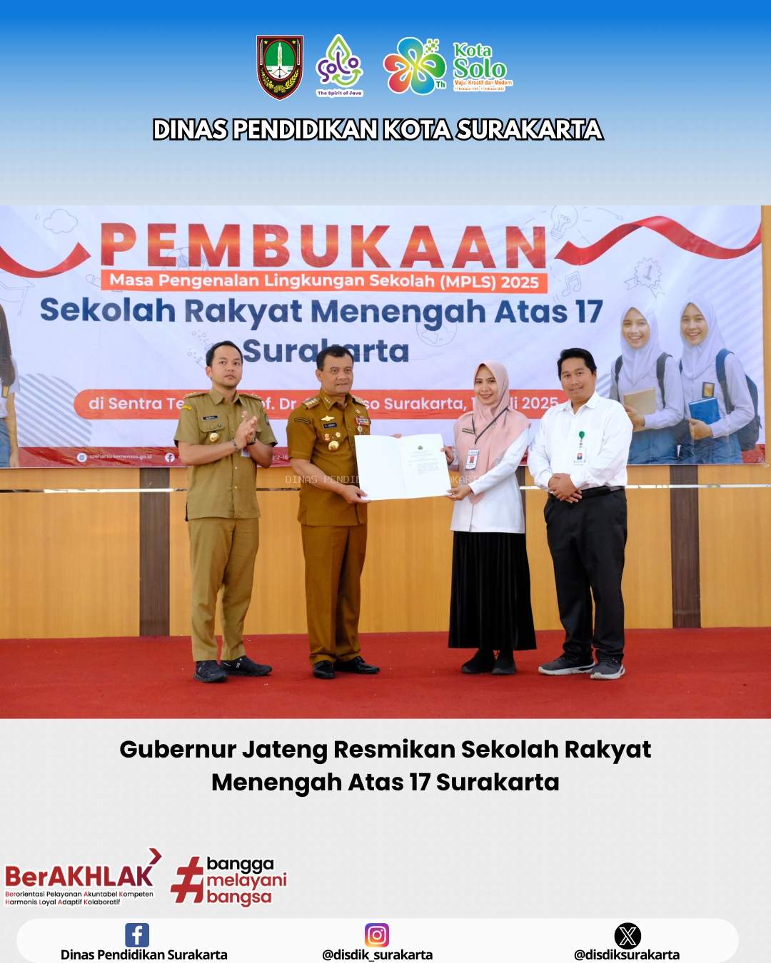 Gubernur Jateng Resmikan Sekolah Rakyat Menengah Atas 17 Surakarta