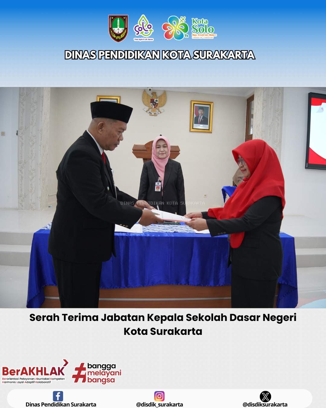 Serah Terima Jabatan Kepala Sekolah Dasar Negeri Kota Surakarta