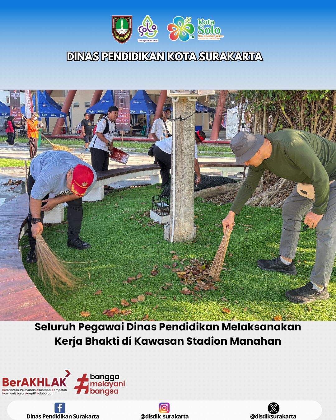 SELURUH PEGAWAI DINAS PENDIDIKAN KOTA SURAKARTA LAKSANAKAN KERJA BHAKTI DI KAWASAN MANAHAN