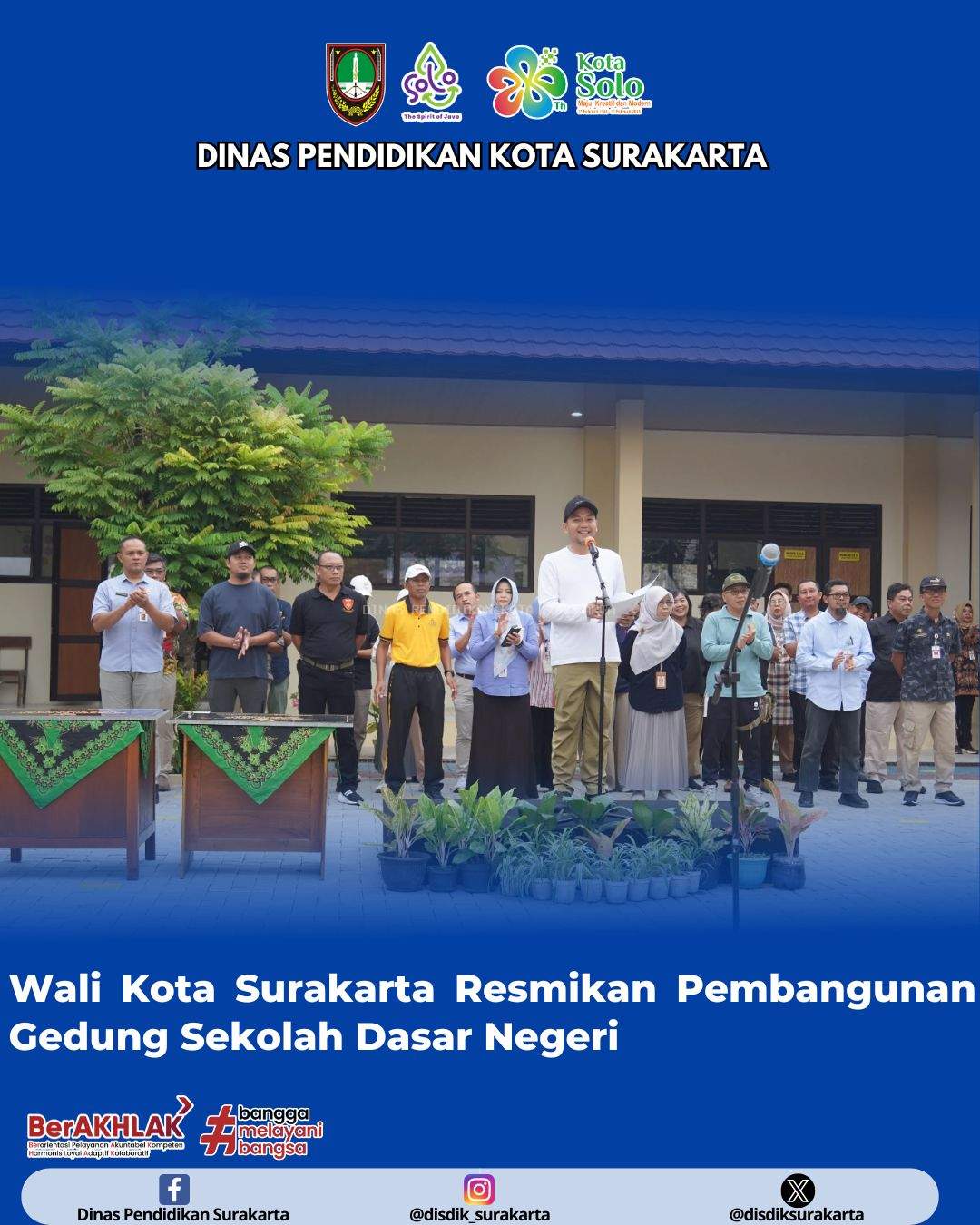 Wali Kota Surakarta Resmikan Pembangunan Tiga Gedung SD Negeri